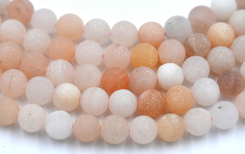 6mm 8mm 10mm Matte Peach Aventurine Matte Round Beads