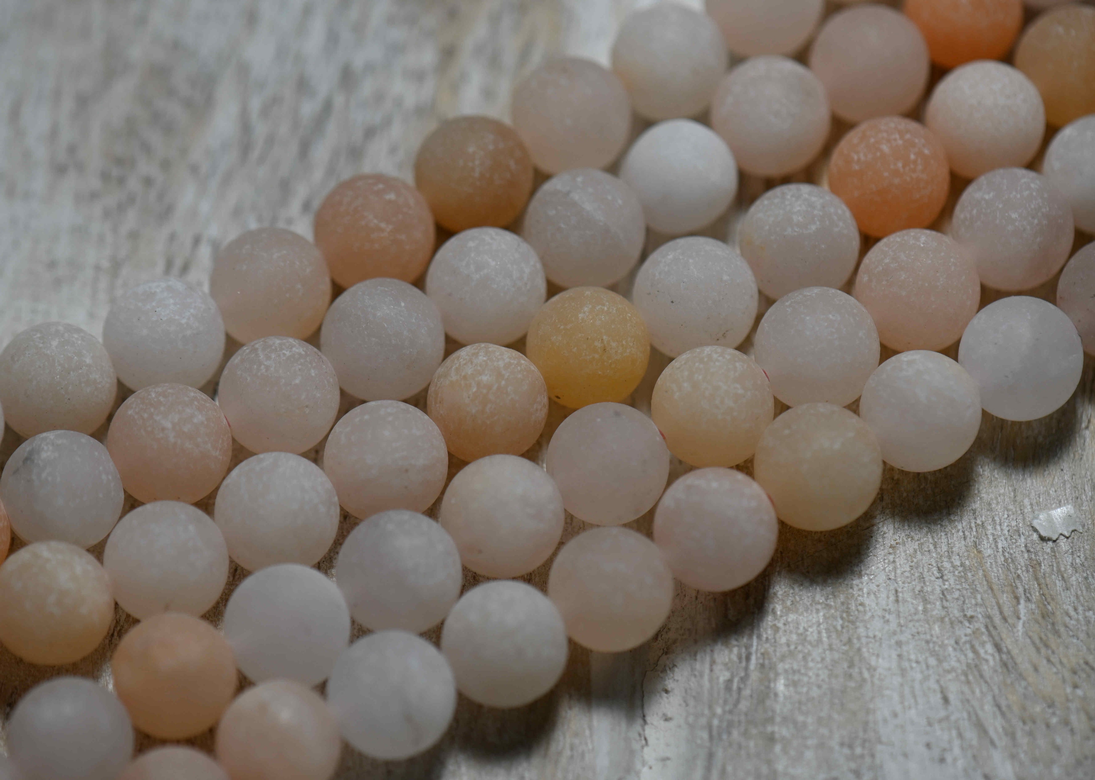 6mm 8mm 10mm Matte Peach Aventurine Matte Round Beads