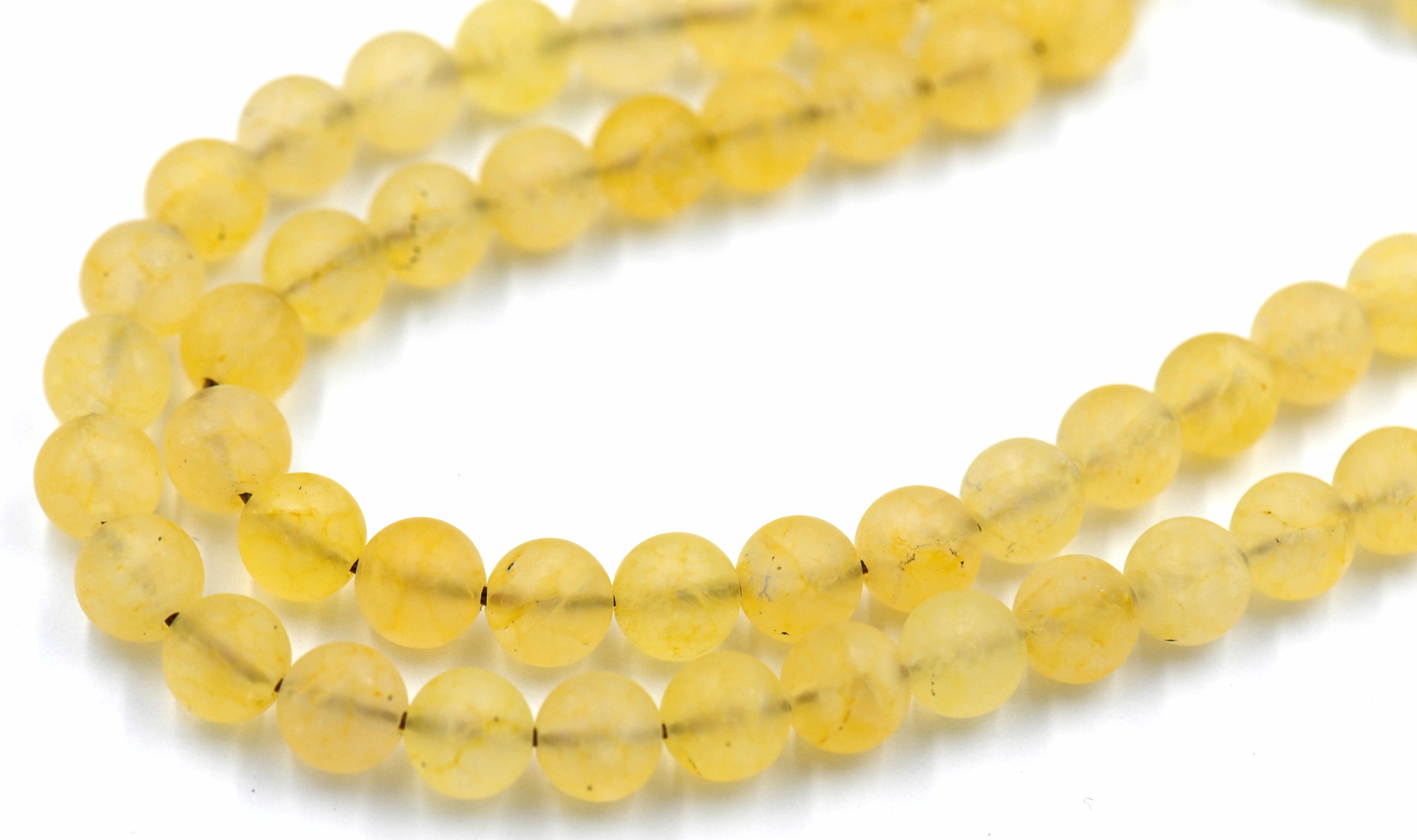 Matte Citrine Beads, Round 6mm 8mm 10mm