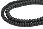 Black Lava Rock Rondelle 8x5mm, 6x4mm Natural Lava Stone Beads, 15-16 inch strand