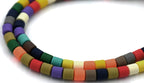 Column Handmade Polymer Clay Bead Spacers,  Assorted Color, FULL STRAND