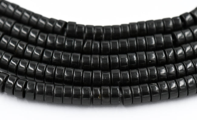 Black Onyx Wheel Beads 3x6mm Hover Image