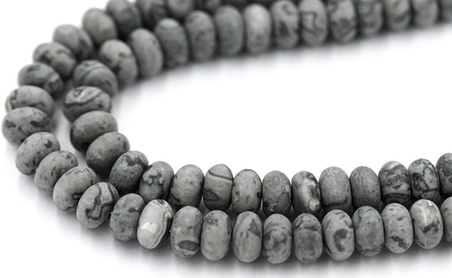 Matte Gray Picasso Rondelle, 5x8mm Main Image