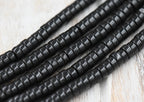 Black Onyx Wheel Beads 3x6mm