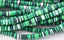 Flat Round Handmade Polymer Clay Bead Spacers Green Blend