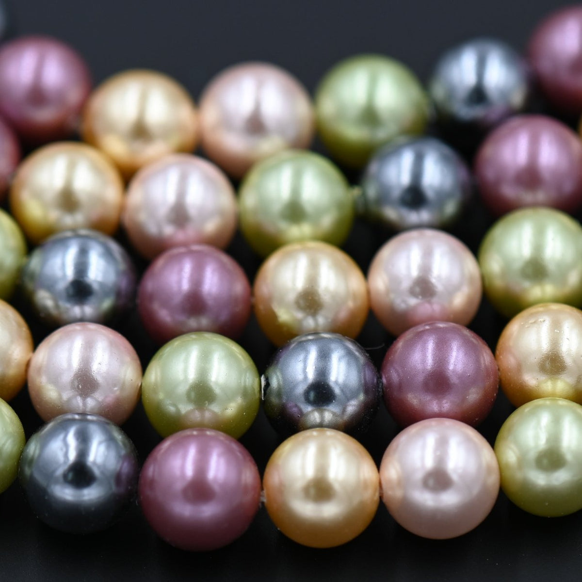 South Sea Shell Pearl, Mixed Color 8mm Rounds -15.5 inch strand