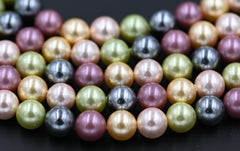 South Sea Shell Pearl, Mixed Color 8mm Rounds -15.5 inch strand