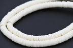 Flat Round Handmade Polymer Clay Bead Spacers, Cream White, 6x1mm
