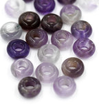 Large Hole Amethyst, European Beads, Round 12mm