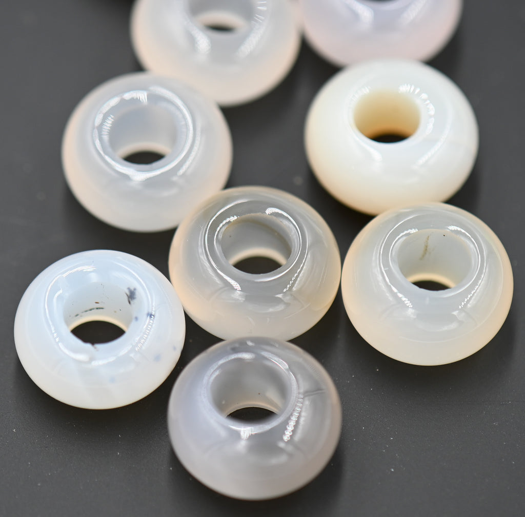 Large Hole Agate, European Beads, Round 14mm
