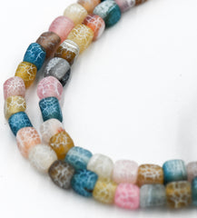 6mm Mixed Frosted Matte Cube Agate -15 inch strand