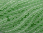 6mm  8mm Meadow Green Frosted Glass Round Druk Beads - 100 beads