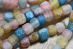 6mm Mixed Frosted Matte Cube Agate -15 inch strand
