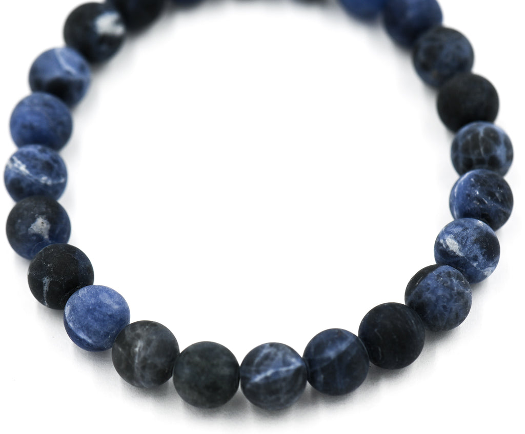 Matte Sodalite Beaded Stretch Bracelet