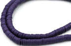 Flat Round Handmade Polymer Clay Bead Spacers, Muted Purple, 6x1mm