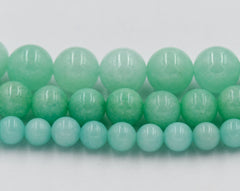 Amazonite Jade 6mm, 8mm, 10mm, 12mm Round Beads - Full Strand