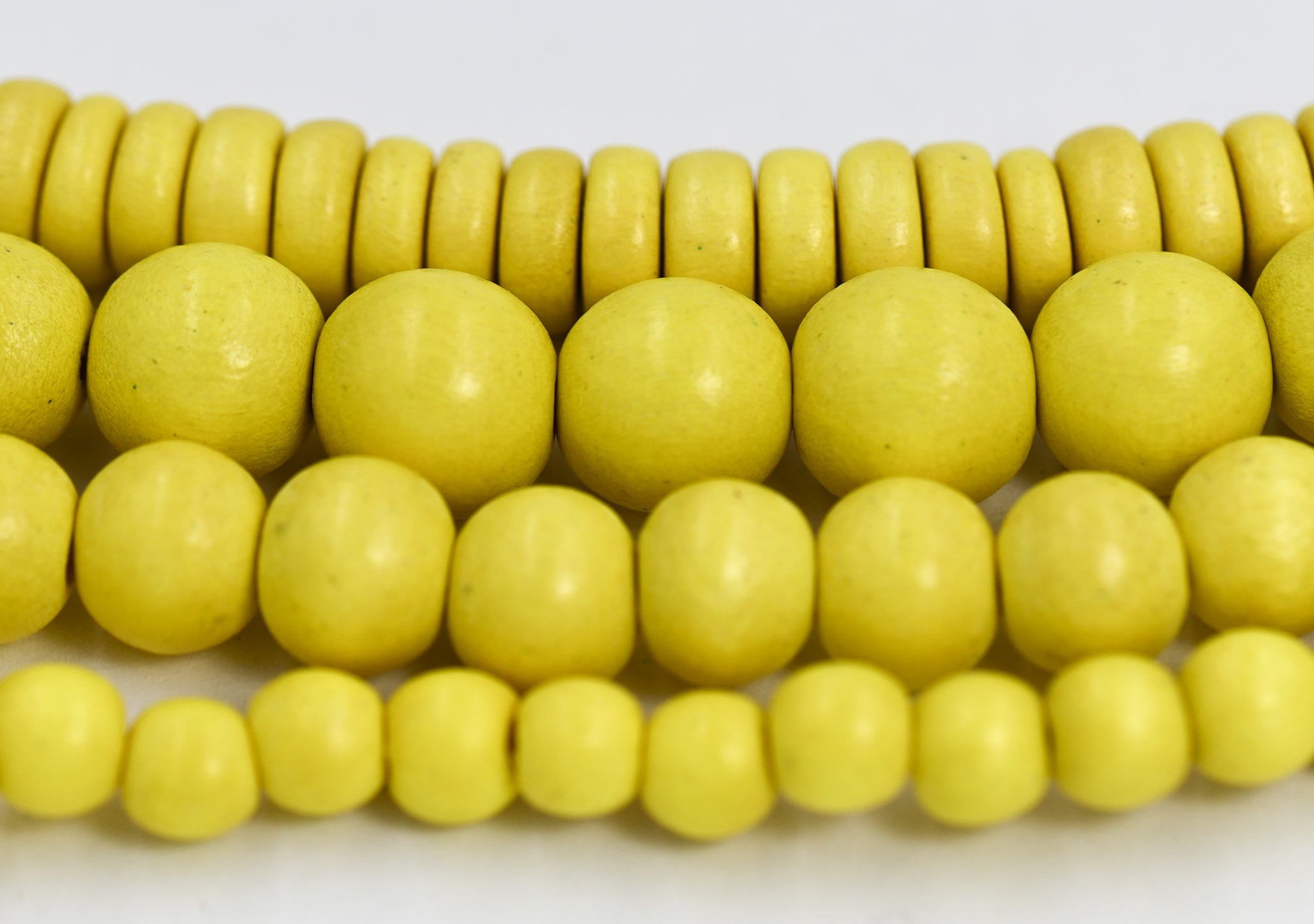 Tuscan Yellow Wood 6mm, 8mm, 10mm, 12mm or Rondelle 8x4mm, Yellow Wood Beads
