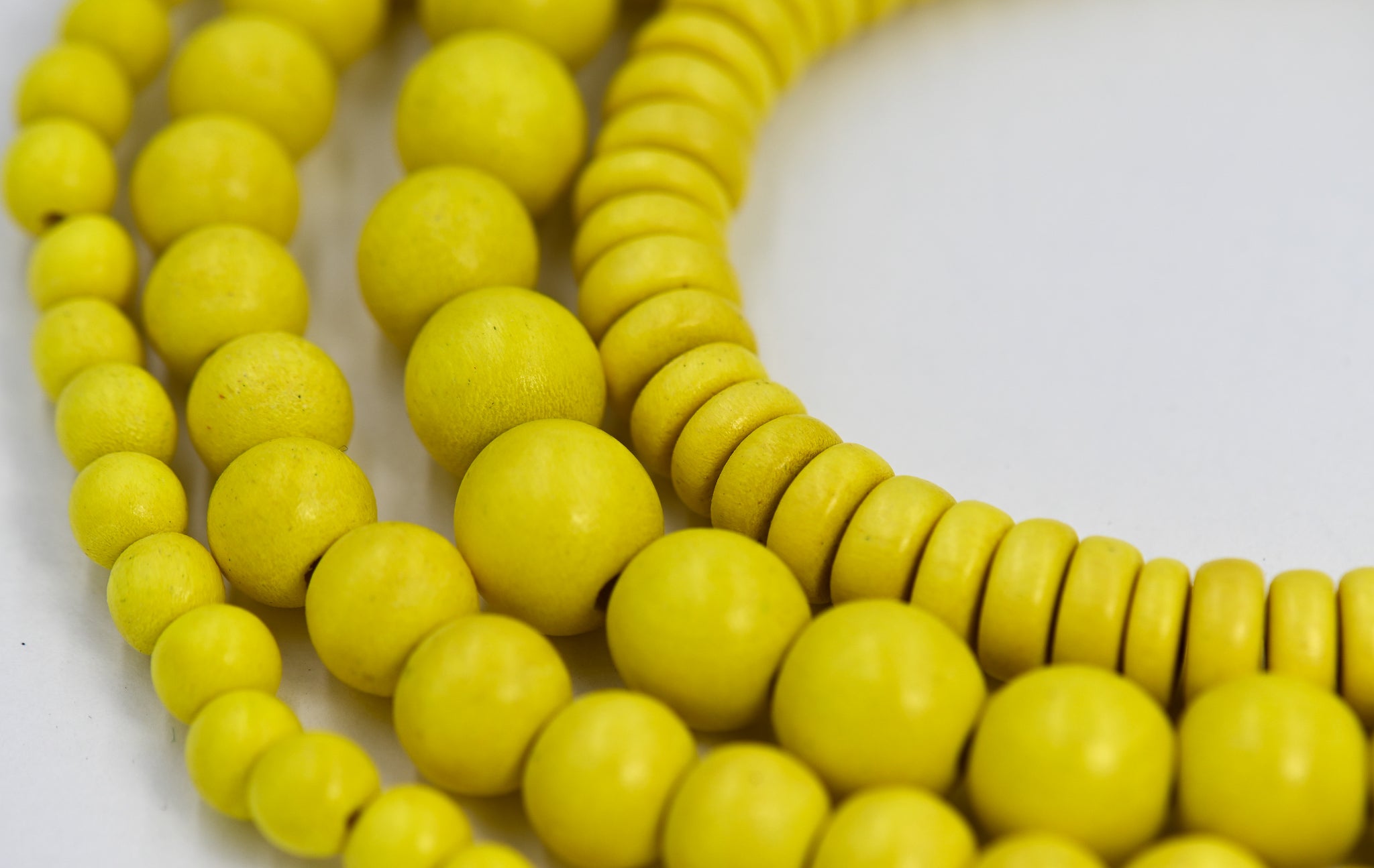 TWO STRANDS Tuscan Yellow Wood 6mm, 8mm, 10mm, 12mm or Rondelle 8x4mm, Yellow Wood Beads