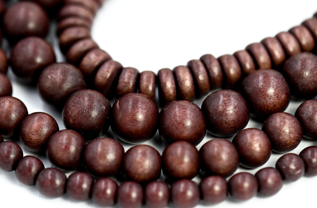Bittersweet Chocolate Brown wood Beads 8mm, 10mm, 12mm, 15mm Brown wood beads -16 inch strand