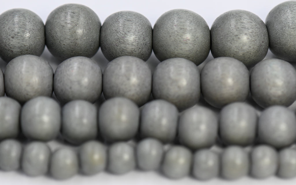 Grey Wood Beads 6mm 8mm 10mm 12mm 16mm 20mm Round or Rondelle  wood  -16 inch strand