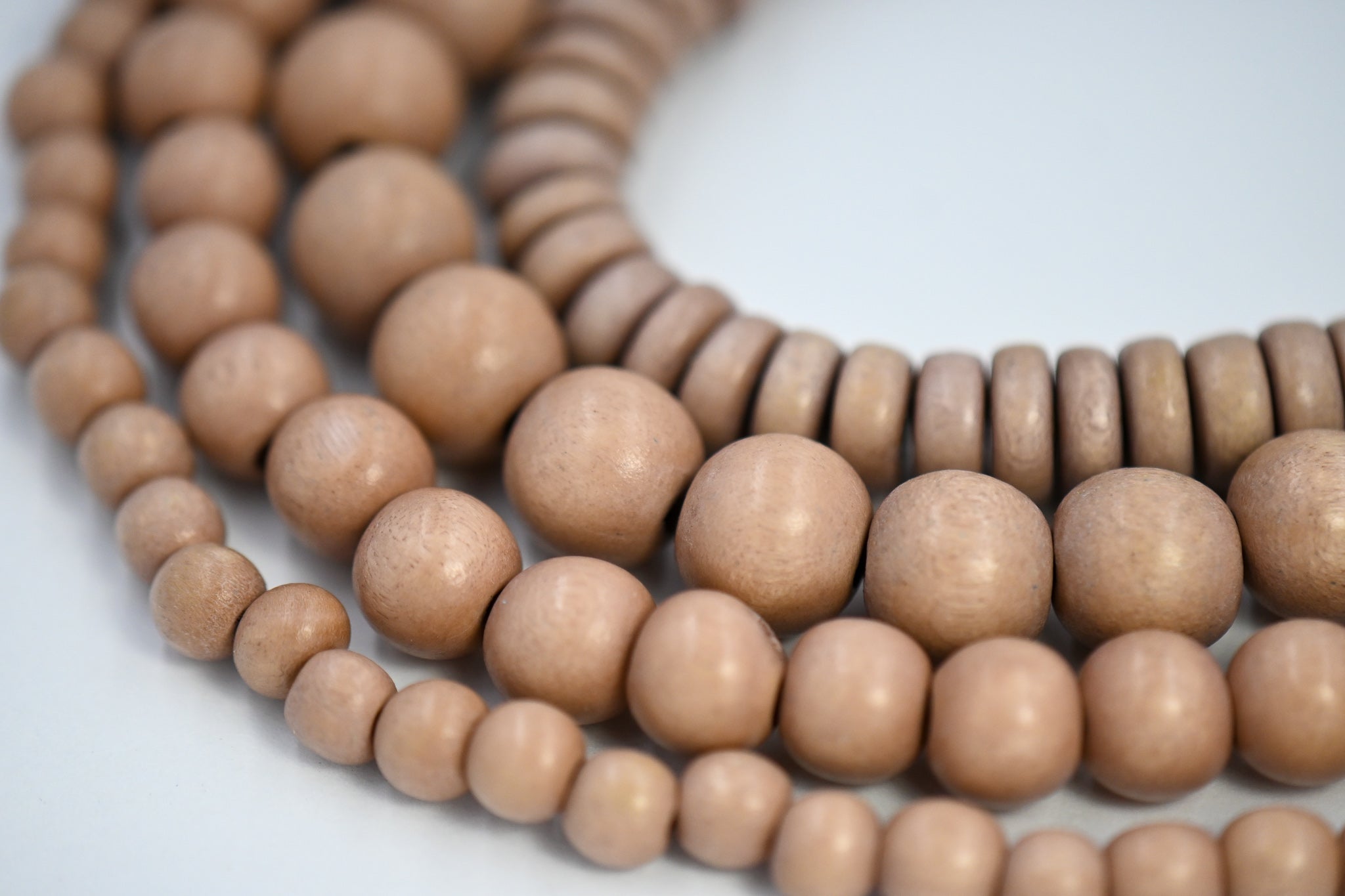 Caramel Cream Brown Wood Round 6mm 8mm 10mm 12mm, 8x5mm Rondelle Light Brown Wood Beads -16 inch strand