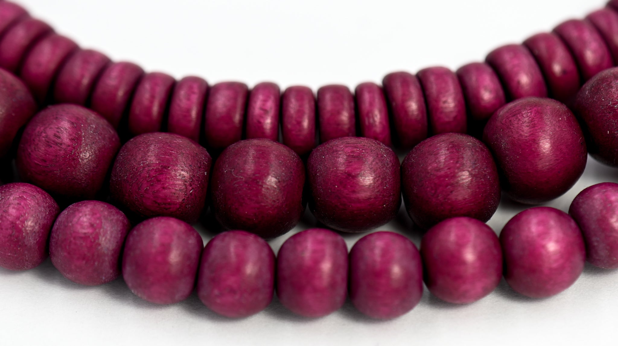 Sangria Purple Wood Round 6mm, 8mm, 10mm, 8x5mm Dark Red/Violet Purple Wood Beads -16 inch strand