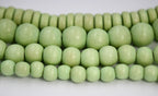 Key Lime Green Beads 6mm 8mm 10mm 8x5mm Light Green Wood beads -16 inch strand
