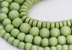 Key Lime Green Beads 6mm 8mm 10mm 8x5mm Light Green Wood beads -16 inch strand