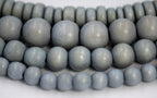 Moon Shadow Grey Wood Beads 6mm 8mm 10mm 12mm Round or Rondelle wood grey beads -16 inch strand