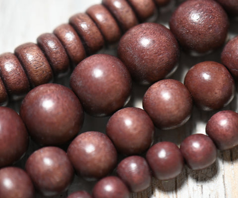 Bittersweet Chocolate Brown wood Beads 8mm, 10mm, 12mm, 15mm Brown wood beads -16 inch strand