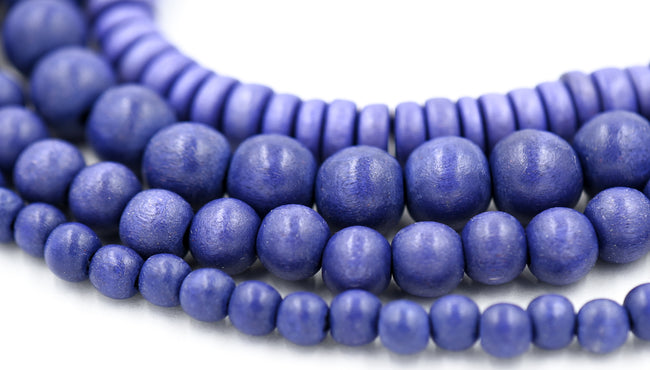 Deep Violet Purple Wood Beads 6mm, 8mm, 10mm, 8x5mm Main Image