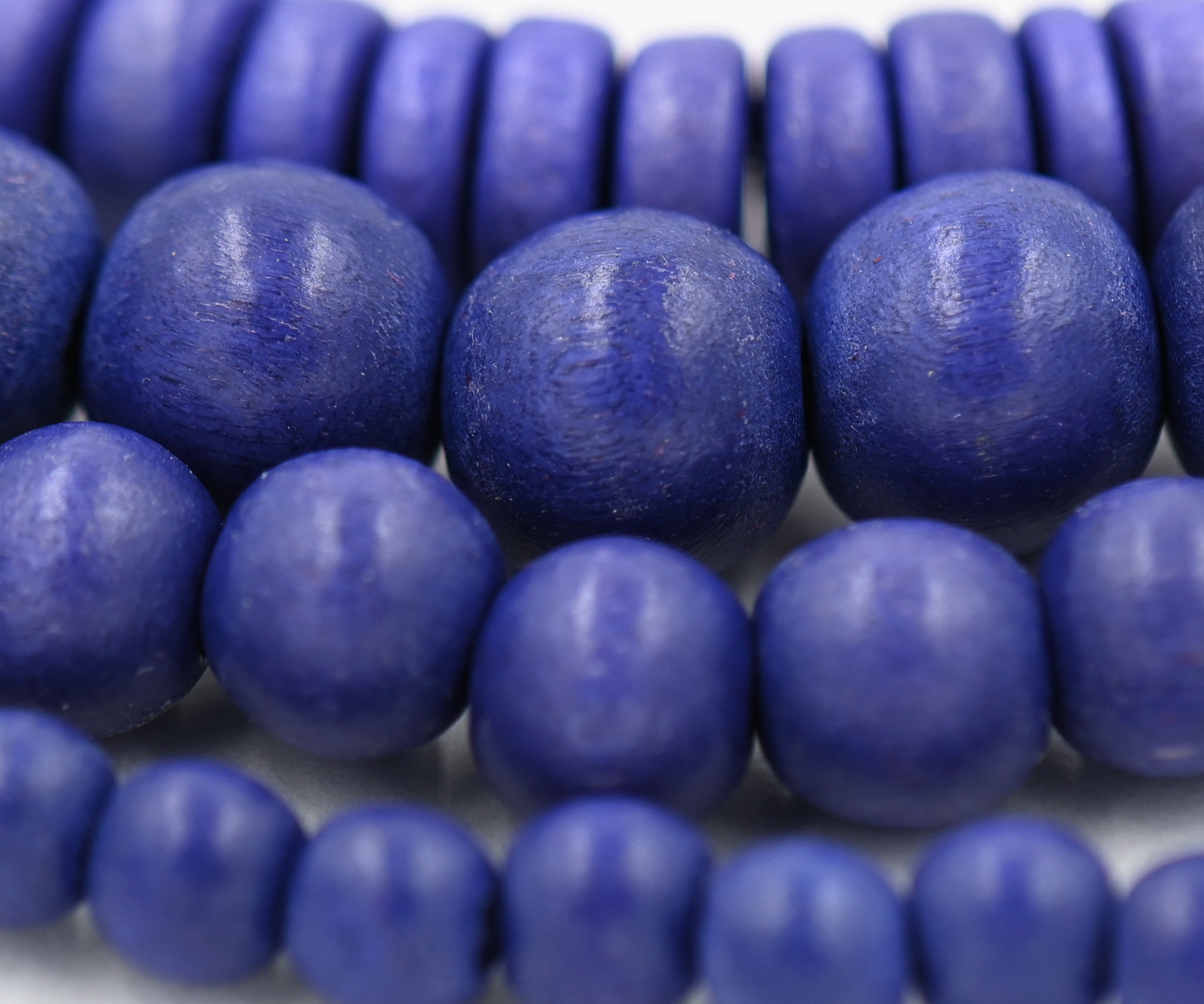 Deep Violet Purple Wood Beads 6mm, 8mm, 10mm, 8x5mm