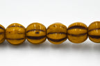6mm Czech Mustard Brown Opaque Melon Rounds -25pc