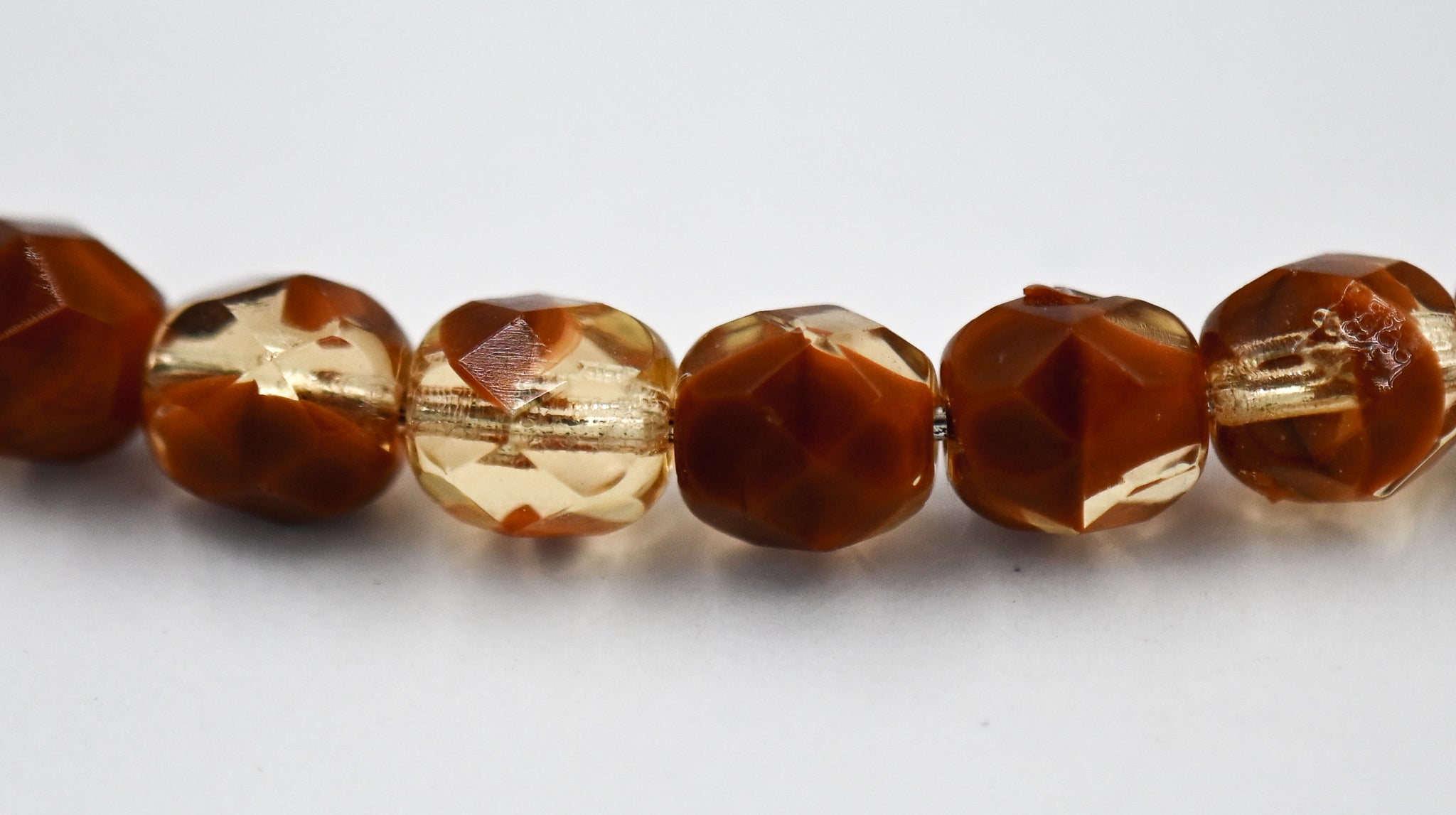 Fire Polished Topaz Glass Bead 6mm Round - 25 Pc