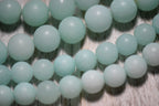 MATTE Light Amazonite Jade 4mm, 6mm, 8mm, 10mm, 12mm frosted Round Beads -15 inch strand