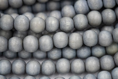 Fog Gray Wash Wood Round 8mm, Light Grey Wood Beads Earth Grey Beads -16 inch strand