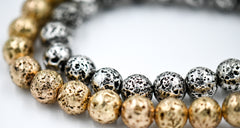 Electroplated Hematite, Bumpy Silver or Gold