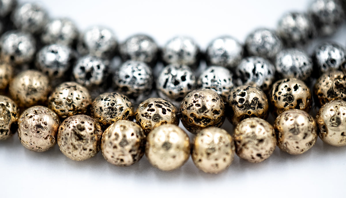 Electroplated Hematite, Bumpy Silver or Gold