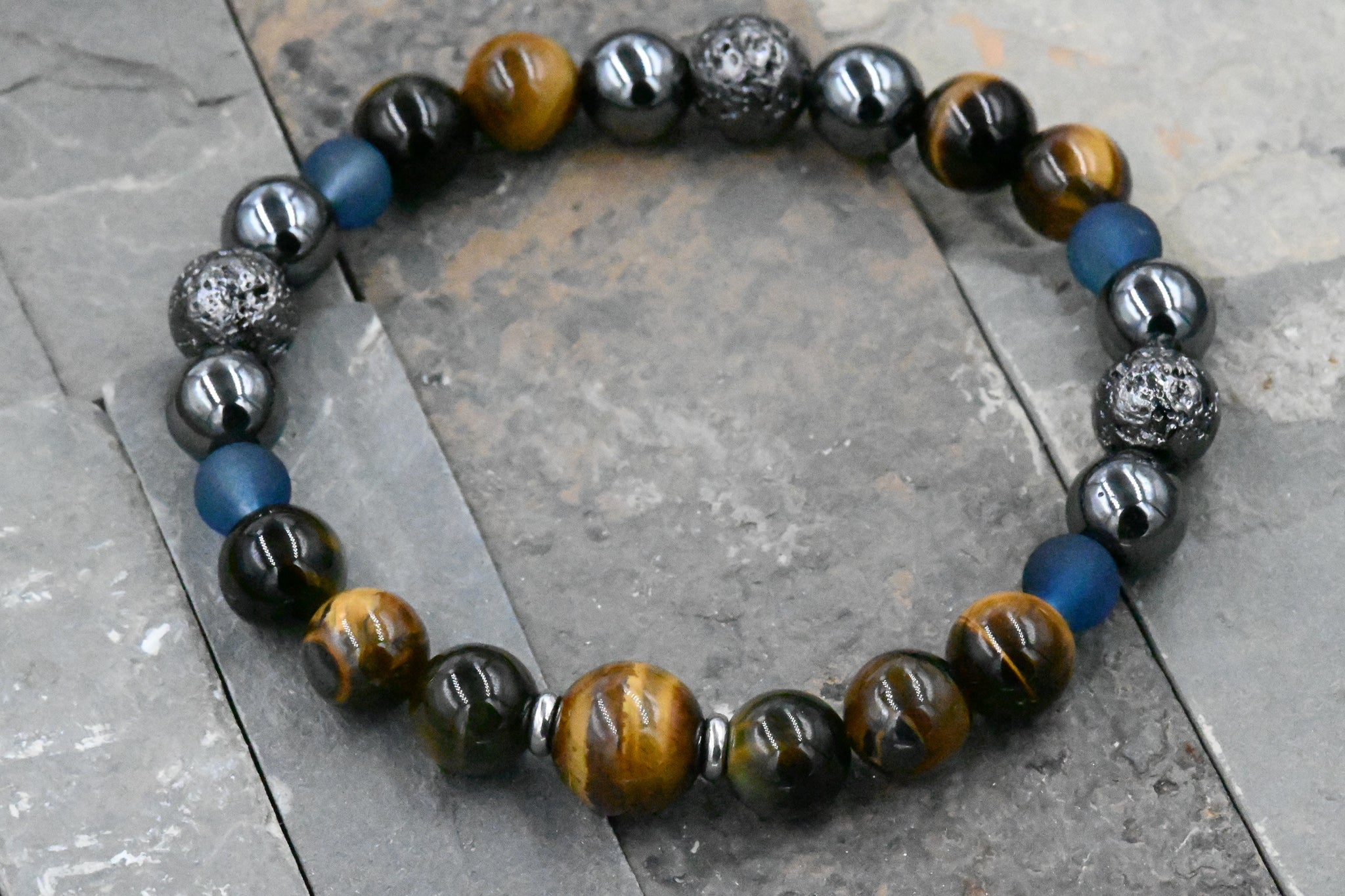 Blue Tiger Eye Bracelet by CopperSkyJewelry