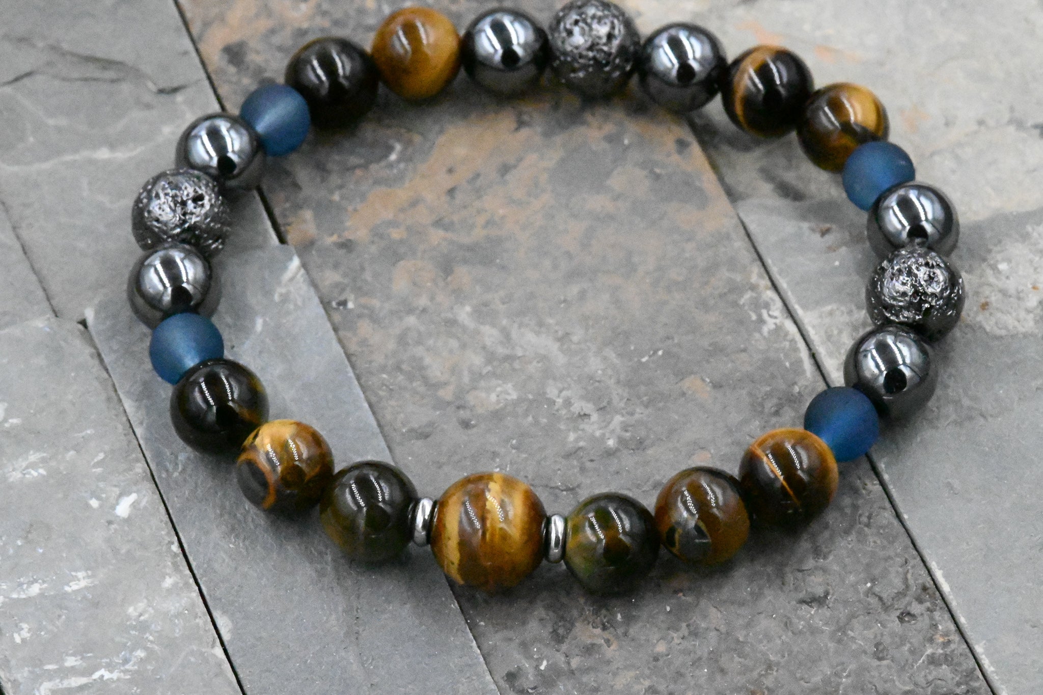 Blue Tiger Eye Bracelet by CopperSkyJewelry
