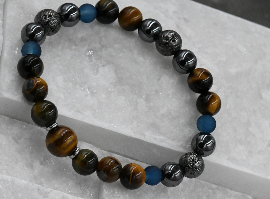 Blue Tiger Eye Bracelet by CopperSkyJewelry