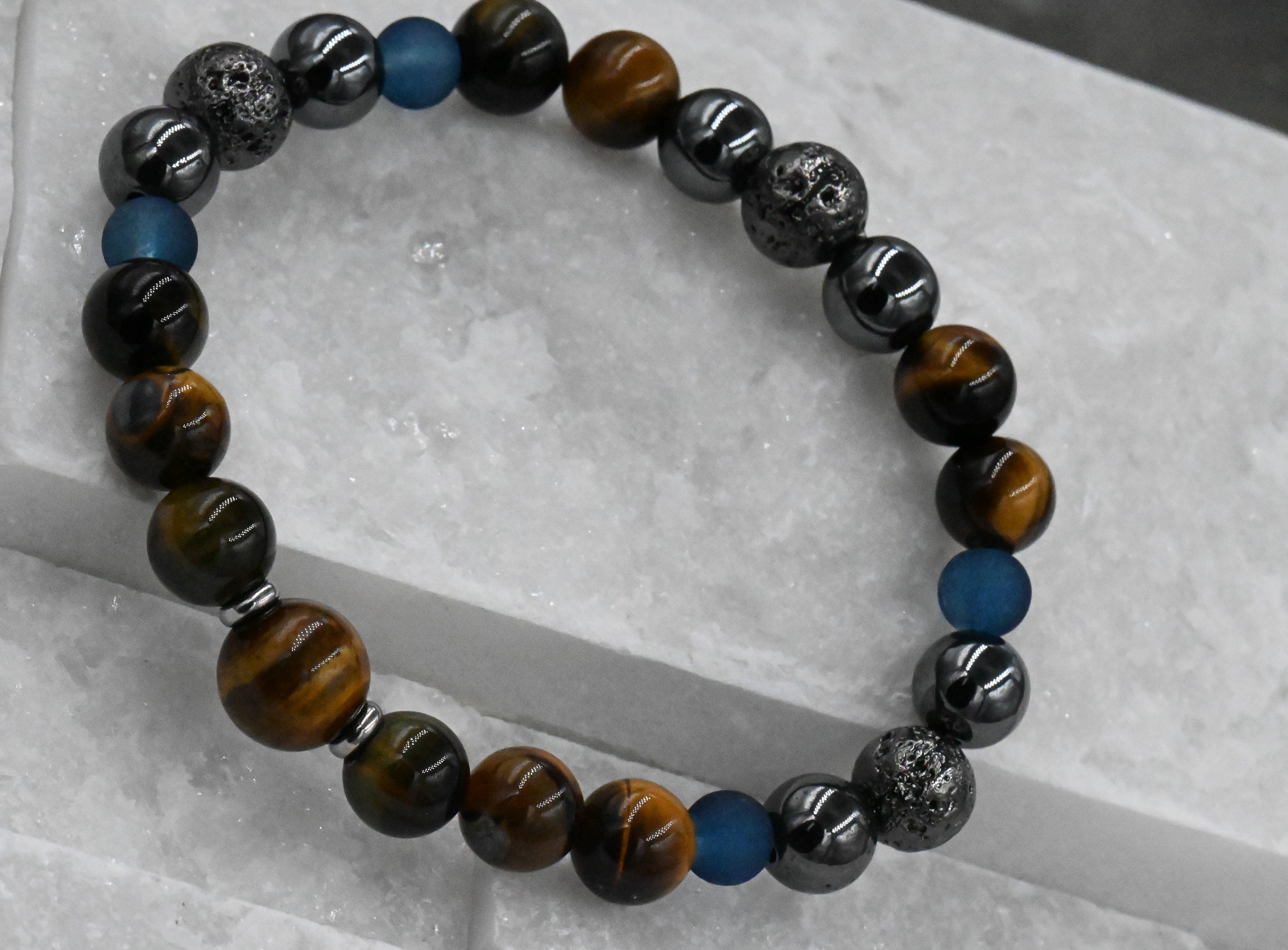 Blue Tiger Eye Bracelet by CopperSkyJewelry