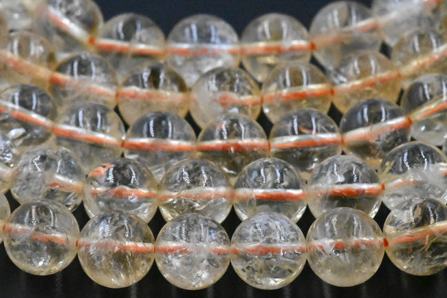 Citrine Beads, Full 15.5" Strand Natural Round Wholesale 4mm 6mm 8mm 10mm Hover Image