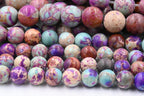 Turquoise and Red Violet Purple Impression Jasper Beads 4mm, 6mm, 8mm round