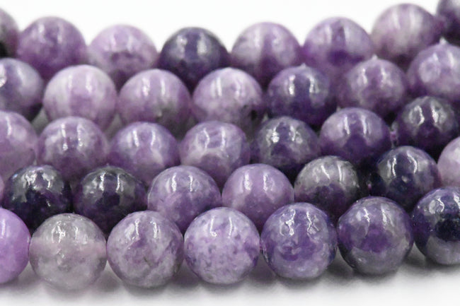 Purple Lepidolite Mica 8mm round beads Hover Image