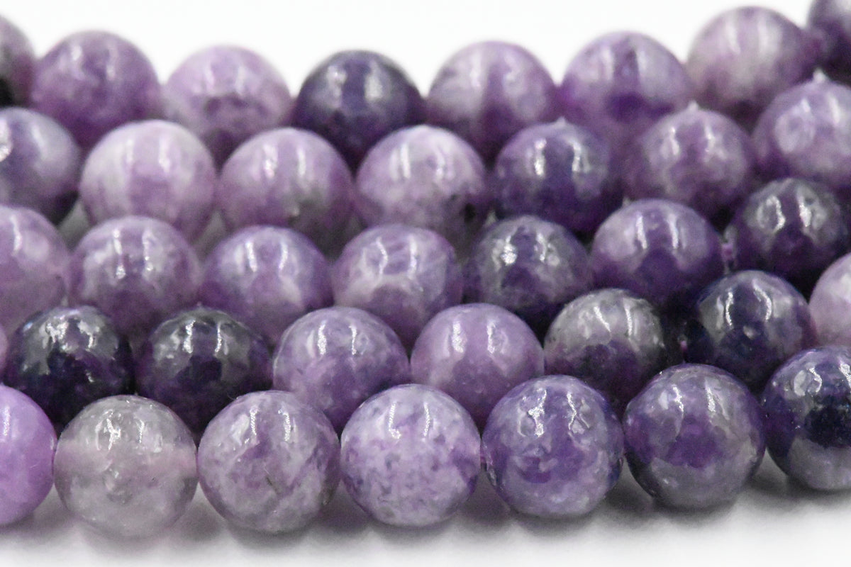Purple Lepidolite Mica 8mm round beads