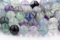 Fluorite -8mm Rainbow Fluorite Round Beads-  15.5 inch strand