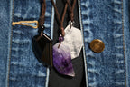 Amethyst, White Crystal or Black Obsidian Dagger Necklace