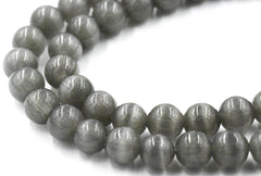 Cat Eye Beads Gray 6mm, 8mm, 10mm  -14.5 inch strand