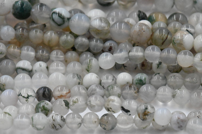 Light Tree Agate 4mm, 6mm, 8mm, 10mm Round Beads -15 inch strand Hover Image